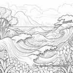 Soothing Ocean Waves Positivity Coloring Pages 2