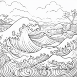 Soothing Ocean Waves Positivity Coloring Pages 4