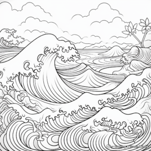 Soothing Ocean Waves Positivity Coloring Pages 4