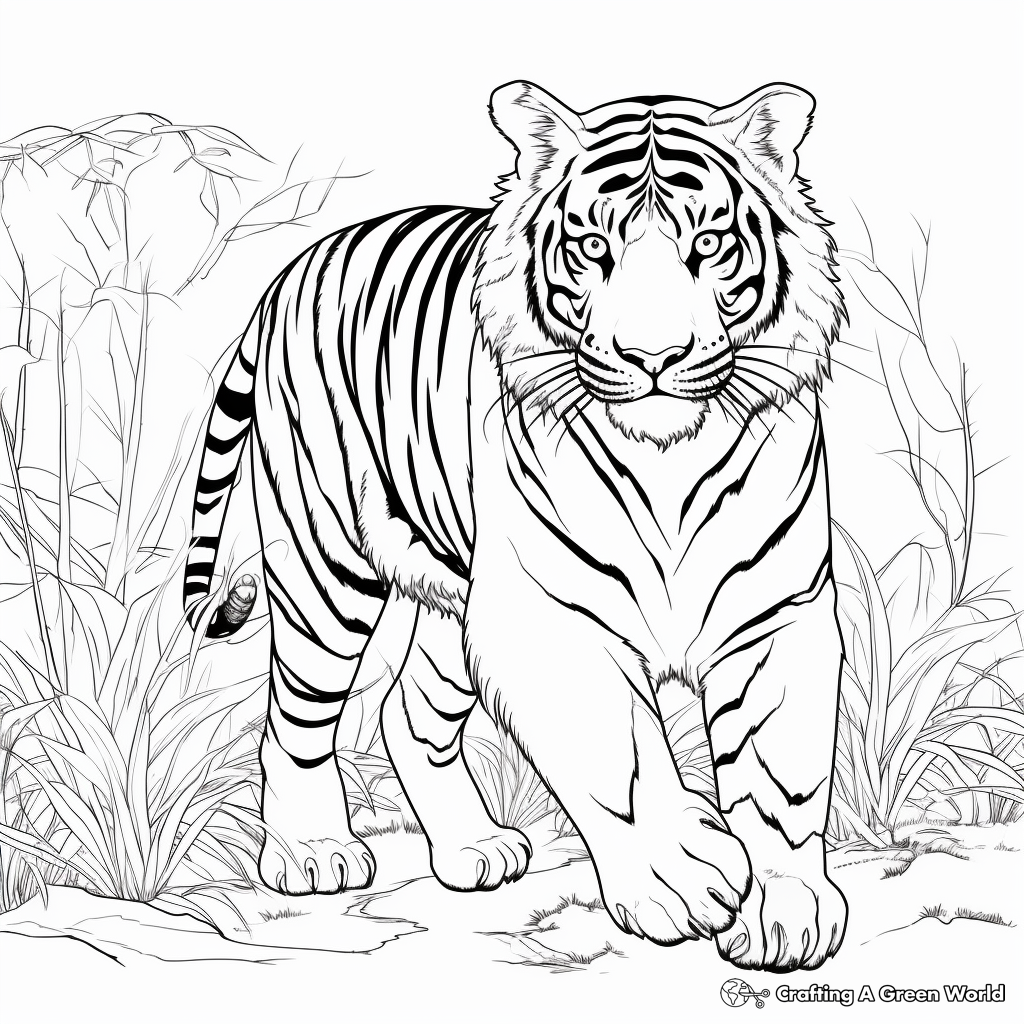 South China Tiger: Endangered Species Awareness Coloring Pages 2