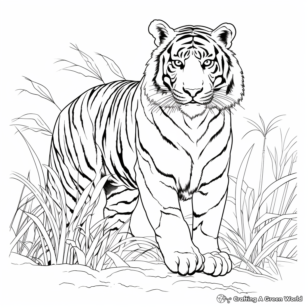 South China Tiger: Endangered Species Awareness Coloring Pages 3