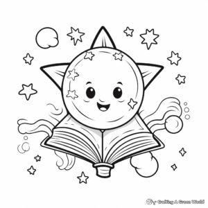 Space and Stars Bookmark Coloring Pages 2