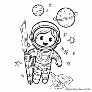 Space and Stars Bookmark Coloring Pages 3