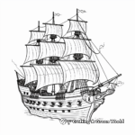 Spanish Galleon Pirate Ship Coloring Pages 4