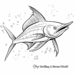 Spectacular Striped Marlin Hunting Coloring Pages 2