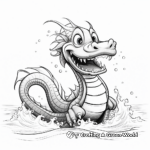 Spirited Sea Serpent Dragon Coloring Pages 1