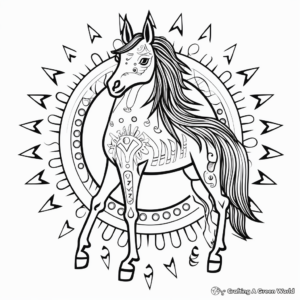 Spiritual Unicorn Horse Mandala Coloring Pages 2
