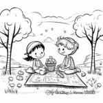 Spring Picnic Scene Coloring Pages 2