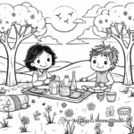 Spring Picnic Scene Coloring Pages 3