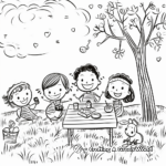 Spring Picnic Scene Coloring Pages 4
