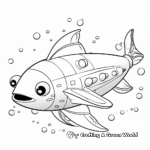 Squid in the Deep Sea Coloring Pages 4
