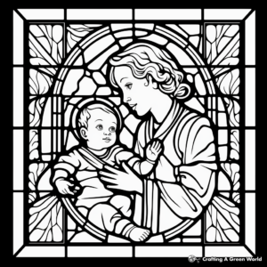 Stained Glass Window Coloring Sheets 1