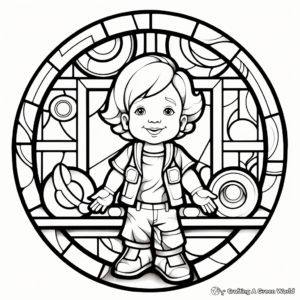 Stained Glass Window Coloring Sheets 3