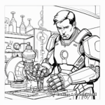 Stark's Laboratory Iron Man Coloring Pages 2