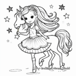 Starry Night Unicorn Ballerina Coloring Pages 2