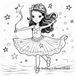 Starry Night Unicorn Ballerina Coloring Pages 3