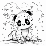 Starry Night: Unicorn Panda in Space Coloring Pages 1