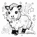 Starry Night: Unicorn Panda in Space Coloring Pages 2