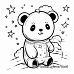 Starry Night: Unicorn Panda in Space Coloring Pages 3