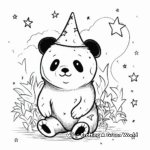 Starry Night: Unicorn Panda in Space Coloring Pages 4