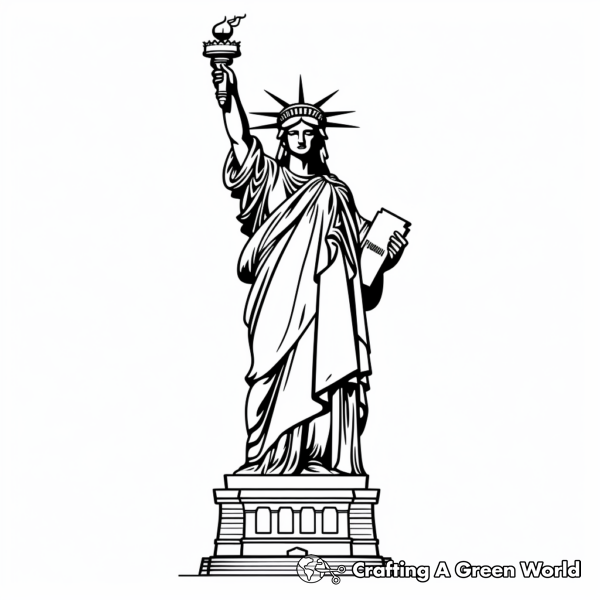 Stately Statue of Liberty Coloring Pages 1