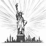 Statue of Liberty in The Sunset Coloring Sheets 1