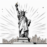 Statue of Liberty in The Sunset Coloring Sheets 2