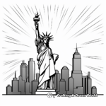 Statue of Liberty in The Sunset Coloring Sheets 3