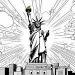 Statue of Liberty in The Sunset Coloring Sheets 4