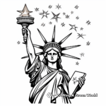 Statue of Liberty with Fireworks Background Coloring Pages 1