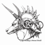 Steampunk Mechanical Unicorn Head Coloring Pages 2
