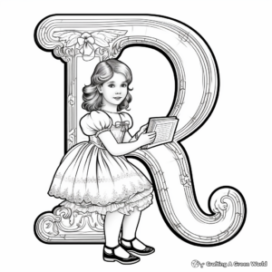 Storytime: Letter R and a Rainbow Coloring Page 2