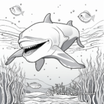 Stress-Buster Whale in the Ocean Coloring Pages 2