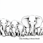 Stress-Relief Elephant Herd Coloring Pages 2