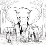 Stress-Relief Elephant Herd Coloring Pages 4