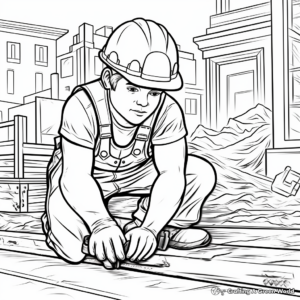 Strong Construction Worker Coloring Pages 1