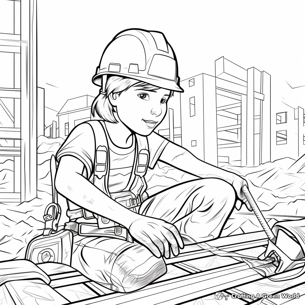 Strong Construction Worker Coloring Pages 2