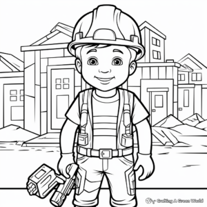Strong Construction Worker Coloring Pages 3
