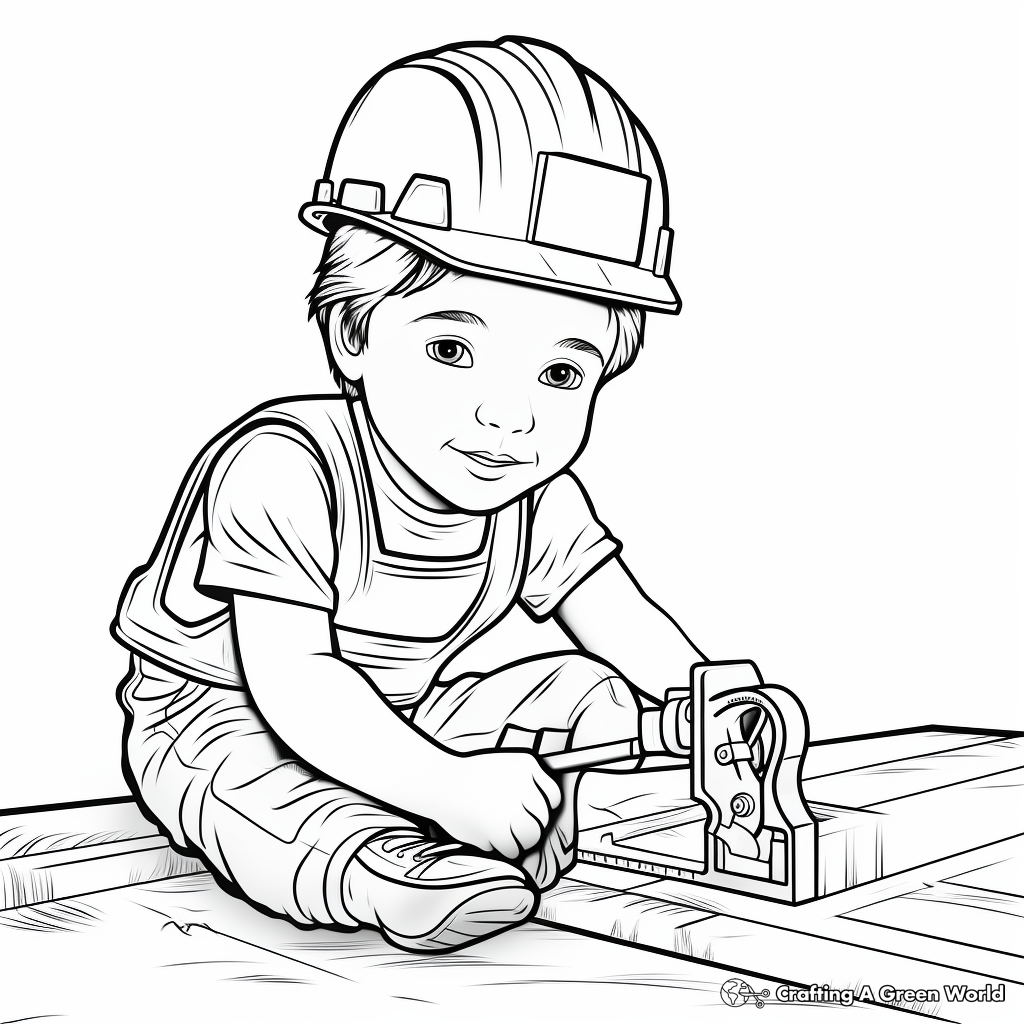 Strong Construction Worker Coloring Pages 4