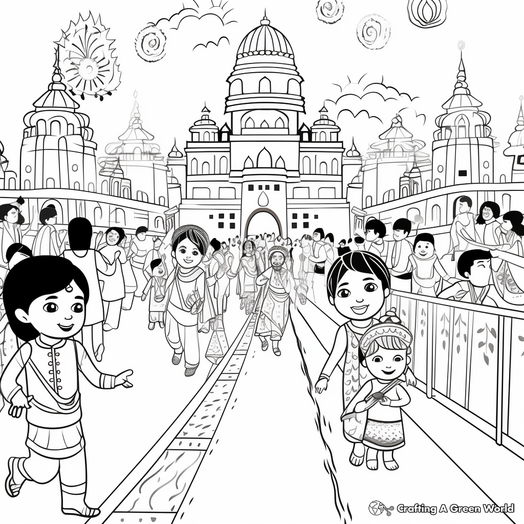 Stunning Diwali Parade Coloring Pages 1