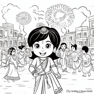 Stunning Diwali Parade Coloring Pages 2
