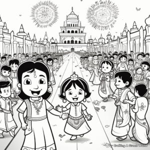 Stunning Diwali Parade Coloring Pages 3