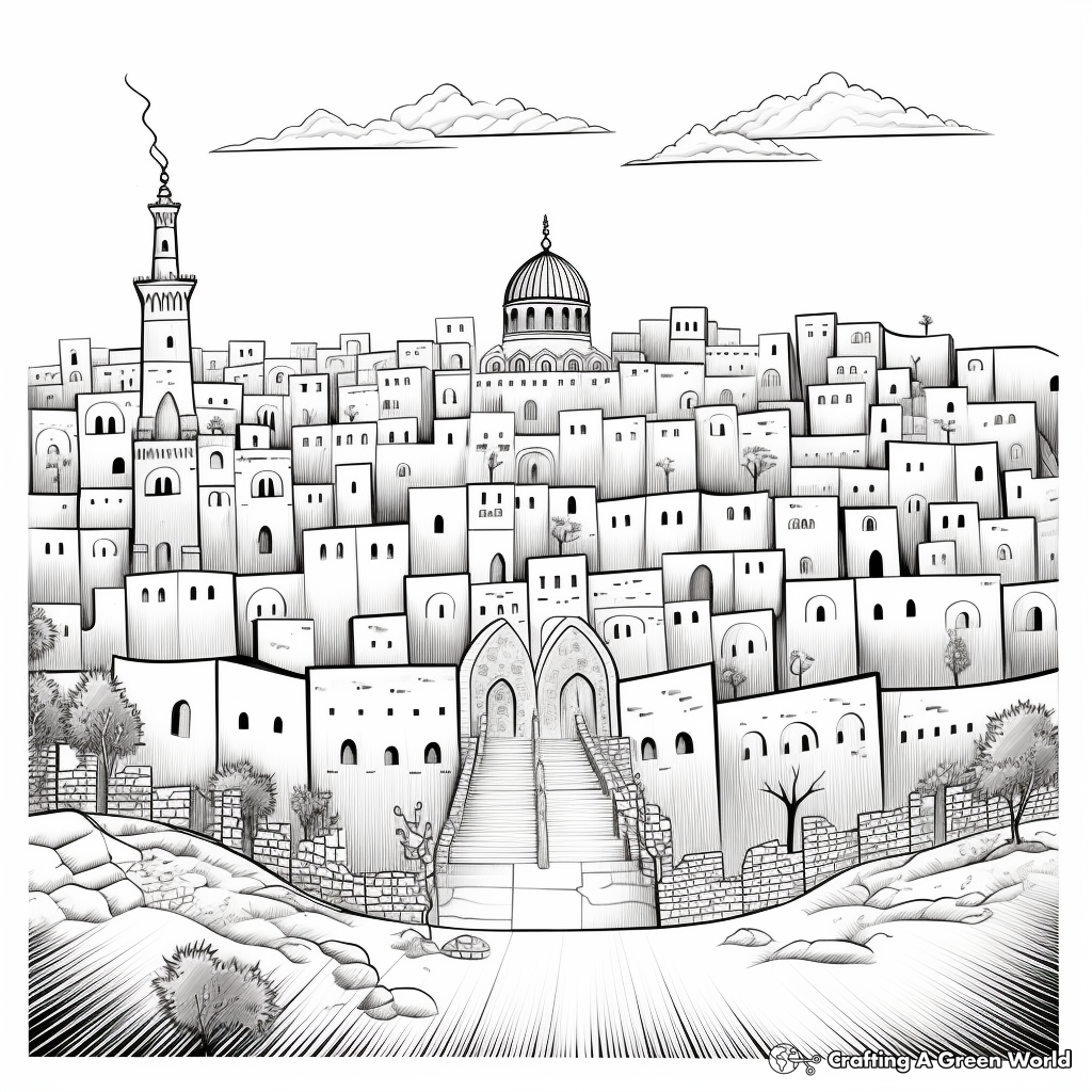 Stunning Jerusalem at Pentecost Coloring Pages 1