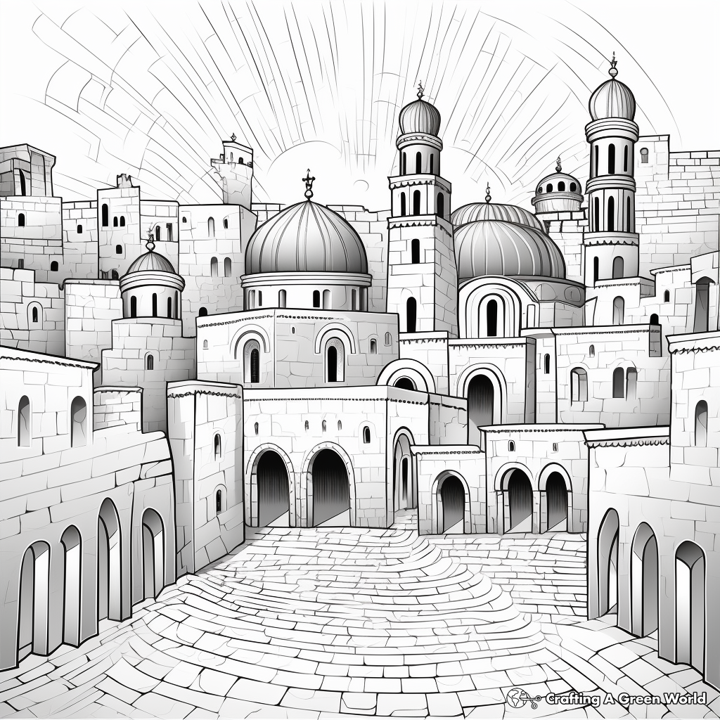 Stunning Jerusalem at Pentecost Coloring Pages 3
