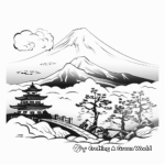 Stunning Mount Fuji Coloring Pages 1