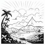 Stunning Volcano Landscape Coloring Pages 4