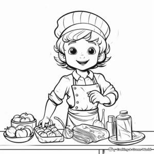 Stylish Chef Labor Day Coloring Pages 1