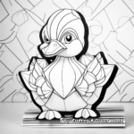 Stylish Pop Art Paper Duck Coloring Pages 1