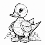 Stylish Pop Art Paper Duck Coloring Pages 2