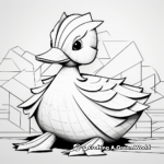 Stylish Pop Art Paper Duck Coloring Pages 3